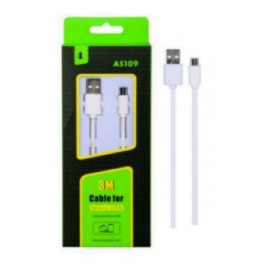 Micro USB Cable 3m Blanco