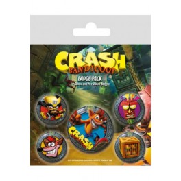 Crash Bandicoot Pack 5 Chapas Pop Out